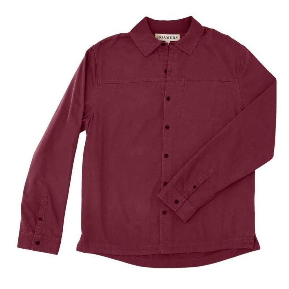 Roamers Mens Chest Pocket Long-Sleeved Shirt / Merlot